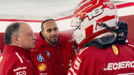 Lewis Hamilton, Charles Leclerc & Frederic Vasseur - Ferrari - Fiorano - SF-25 - 2025 Lewis Hamilton, Charles Leclerc & Frederic Vasseur - Ferrari - Fiorano - SF-25 - 2025