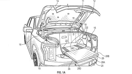 Stellantis, Patent, Deployable-Cart-System, United States Patent and Trademark Office (USPTO), Mehrzweckwagen, Kofferraum, 05/2025 Stellantis-Patent: faltbares Koferraum-System
