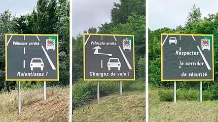 Sicherheitskorridor Schilder Frankreich Vinci Autoroutes