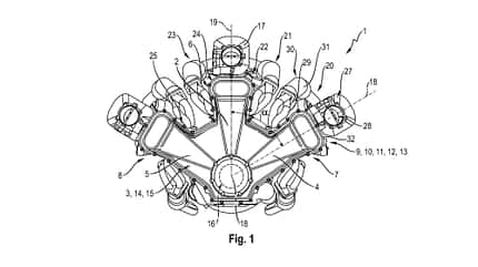 Porsche, W18-Motor, 18-Zylinder, Patent, 10/2025 Patent Porsche W18-Motor