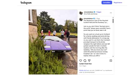 Lamborghini Countach im Busch Instagram Post Simon Kidston