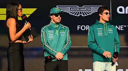 Fernando Alonso & Lance Stroll - Aston Martin - Fan-Bühne - Formel 1 - 2025 Fernando Alonso & Lance Stroll - Aston Martin - Fan-Bühne - Formel 1 - 2025
