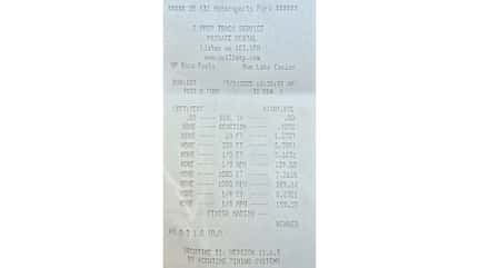 Offizieller Bon mit Sprintzeiten