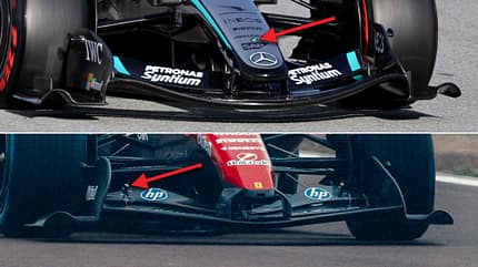 Collage - Ferrari & Mercedes - Frontflügel - Shakedown - Formel 1 - 2026 Collage - Ferrari & Mercedes - Frontflügel - Shakedown - Formel 1 - 2026