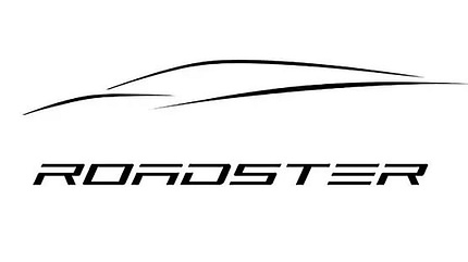 Tesla Roadster Silhouette Schriftzug