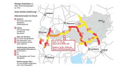 Brennerautobahn A13 Sperre wegen Demo