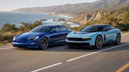 Tesla Model S Plaid und Ferrari Luce