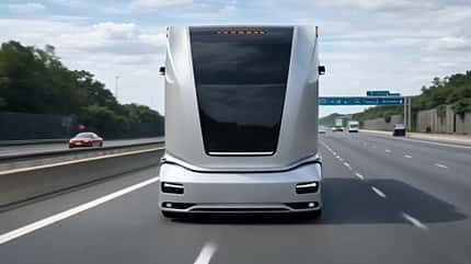 Voltempo, starrer autonomer Elektro-Lkw, Konzept, 08/2026 Autonomer E-Lkw ohne Fahrerhaus von Voltempo.