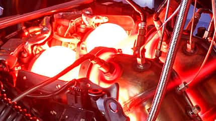 07/2014, Motor Mercedes AMG GT, Prüfstand, glühend Turbolader Motor Mercedes AMG GT, Prüfstand, glühend Turbolader
