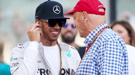 Niki Lauda & Lewis Hamilton - Formel 1 - Mercedes - 2015 Niki Lauda & Lewis Hamilton - Formel 1 - Mercedes - 2015