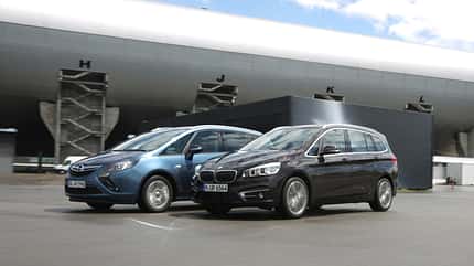 BMW 218d Gran Tourer, Opel Zafira Tourer 1.6 CDTI, ams1215, Vergleich BMW 218d Gran Tourer, Opel Zafira Tourer 1.6 CDTI, Seitenansicht