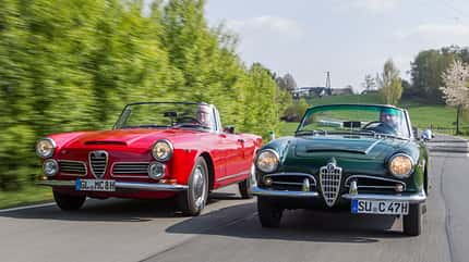 Alfa Romeo 2600 Spider, Alfa Romeo Giulia 1600 Spider, mkl0615, Fahrbericht Alfa Romeo 2600 Spider, Alfa Romeo Giulia 1600 Spider, Frontansicht