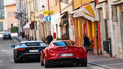 Alfa 4C, Lamborghini Aventador LP750 SV, ams_Sonderheft, Fahrbericht Alfa 4C, Lamborghini Aventador LP750 SV, Heckansicht