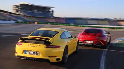 Porsche 911 Carrera S, Mercedes-AMG GT, spa0216, Vergleich Porsche 911 Carrera S, Mercedes-AMG GT, Heckansicht