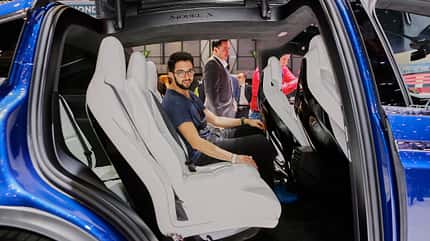 Tesla Model X, Sitzprobe, Genfer Autosalon, 03/2016 Tesla Model X, Sitzprobe, Genfer Autosalon, 03/2016