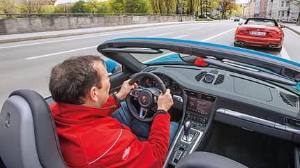 Mercedes SL 400, Porsche 911 Carrera Cabriolet, ams1016, Vergleich Mercedes SL 400, Porsche 911 Carrera Cabriolet, Impression