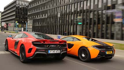 McLaren 675LT und 570S, spa0616, Vergleichstest McLaren 675LT und 570S, Heckansicht