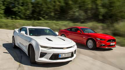 Chevrolet Camaro 6.2V8, Ford Mustang 5.0 V8, ams2116, Vergleich Chevrolet Camaro 6.2V8, Ford Mustang 5.0 V8, Impression