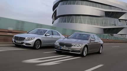 BMW 740Le iPerformance, Mercedes S 500 e, Seitenansicht