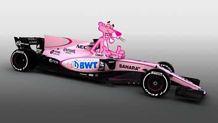 Force India Rosa Formel 1 Auto Collage