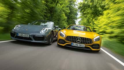 Mercedes-AMG GT C Roadster - Porsche 911 Turbo Cabrio - Sportwagen - Test