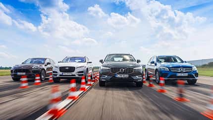 Jaguar F-Pace, Mercedes GLC, Porsche Macan, Volvo XC60 Vergleichstest