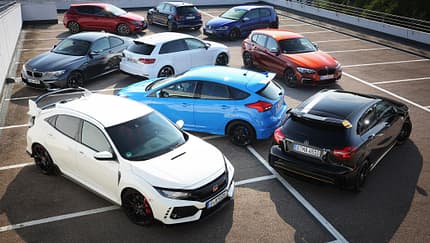 Audi S3 Sportback, Audi RS 3 Sportback, BMW M140i, BMW M2 Coupé, Ford Focus RS, Honda Civic Type R, Mercedes-AMG A 45, Seat Leon Cupra 300, VW Golf R, Exterieur