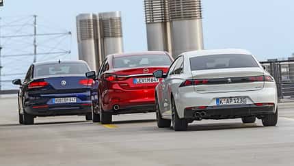 ams0419, Vergleichstest, Mazda 6 D 150, Peugeot 508 BLUEHDi 160, VW Passat 2.0 TDI, Exterieur