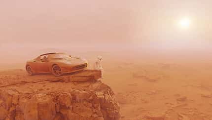 Life on Mars Tesla Roadster