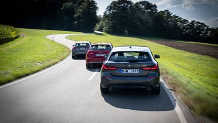 Audi A3 35 TDI Sportback, BMW 118d, Mercedes A 200 d, Exterieur