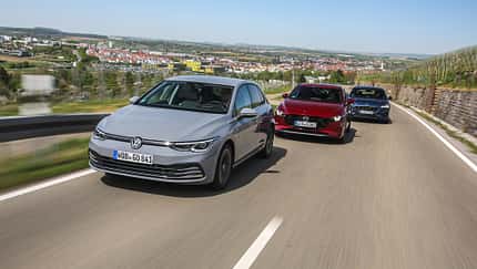 VW Golf 1.5 eTSI DSG, Ford Focus 1.5 EcoBoost, Mazda 3 G 150, Exterieur