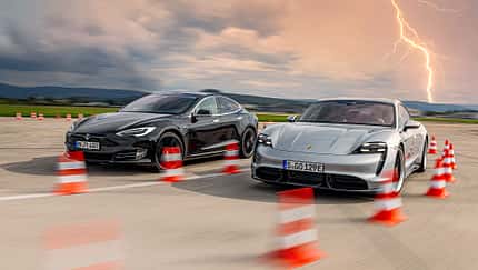 Porsche Taycan Turbo S, Tesla Model S P100D 4X4, Exterieur