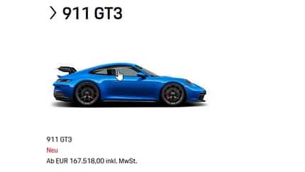 Porsche 911 GT3 992 (2021) Configurator