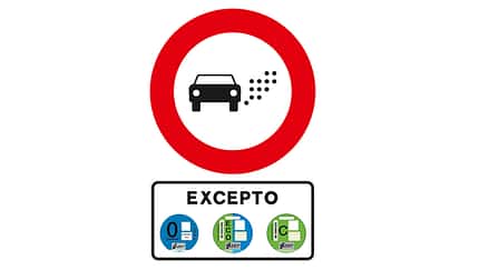 Verkehrsschild Umweltzone Spanien