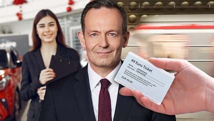Volker Wissing FDP Collage 49 Euro Ticket Neuwagen Kauf