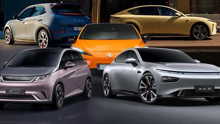 Elektroautos China Collage BYD MG Nio XPeng Ora