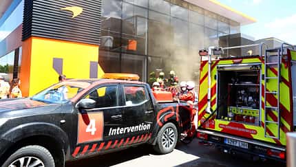 McLaren-Motorhome - Feuer - GP Spanien 2024