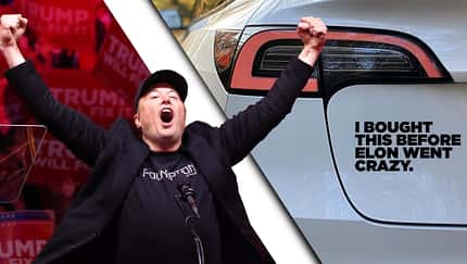 Elon Musk Trump Make America Great Again Model Y Sticker Collage
