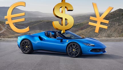 02/2025 Ferrari mit Währungssymbolen