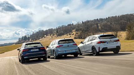 VW Golf 2.0 TDI, Audi A3 Sportback 35 TDI und BMW 120d M