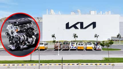 Kia-Werk Anatapur Indien Benzinmotor Verbrenner eingeklinkt