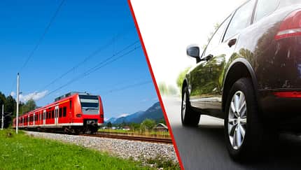 Mit dem Auto oder mit dem Zug