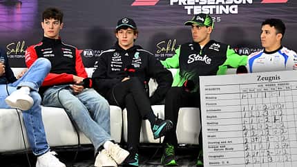 Collage F1-Rookies 2025 + Zeugnis