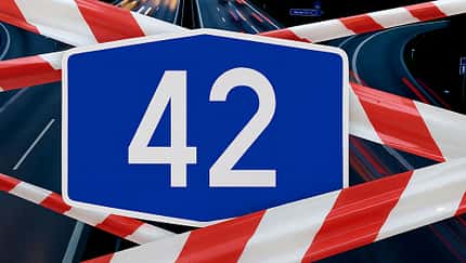 08/2025, Autobahn A42 Sperrung Autobahn A42 Sperrung
