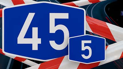 Autobahn A45 und A5 Sperrung