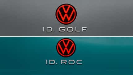 Schriftzug VW ID. Golf und VW ID. Roc