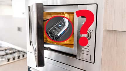 10/2025, Mikrowelle BMW Autoschlüssel Diebstahlschutz Mikrowelle BMW Autoschlüssel Diebstahlschutz
