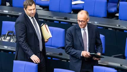 Bundeskanzler Friedrich Merz bei seiner Rede zur Generaldebatte im Bundestag.