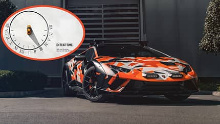 10/2025, Lamborghini Huracan Sterrato All-Terrain eingeklinkt Defeat Time Kampagne Lamborghini Huracan Sterrato All-Terrain eingeklinkt Defeat Time Kampagne