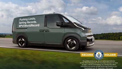 10/2025 Kia PV5 Transporter Guiness Weltrekord Reichweite